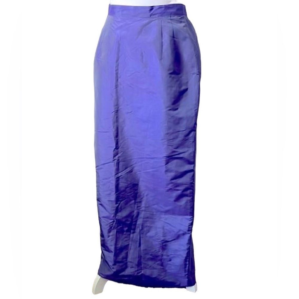 Marissa Baratelli Holographic Thai Silk Vintage Maxi Skirt SZ M